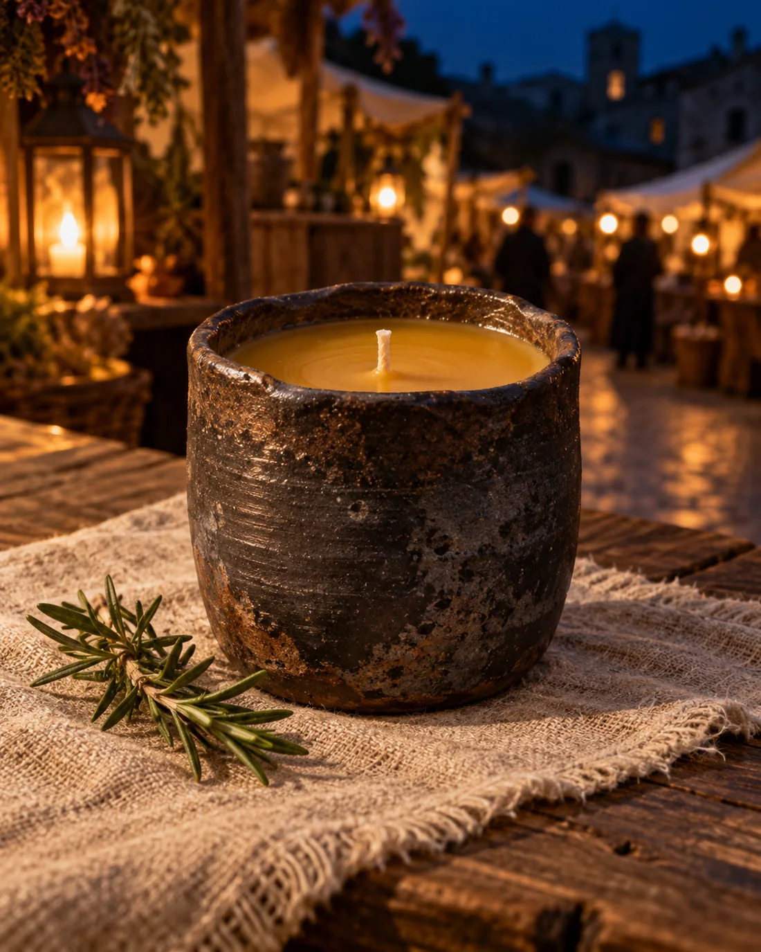 Rosemary beeswax candle